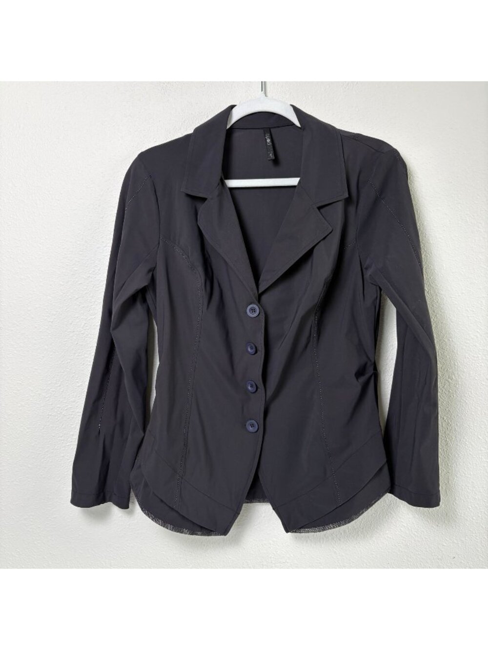 Porto San Francisco Blazer Jacket Size 1 US S Black Button Front Minimalist